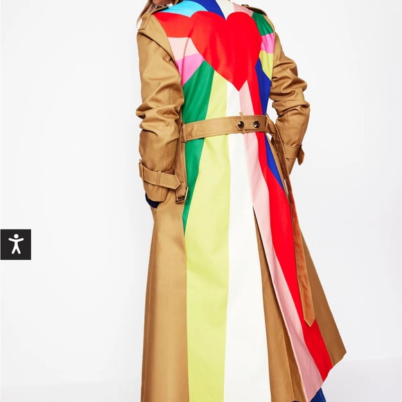 Boden Trench with Multicolor Heart and Stripes cheltenham trench 10 NWT - Picture 14 of 14